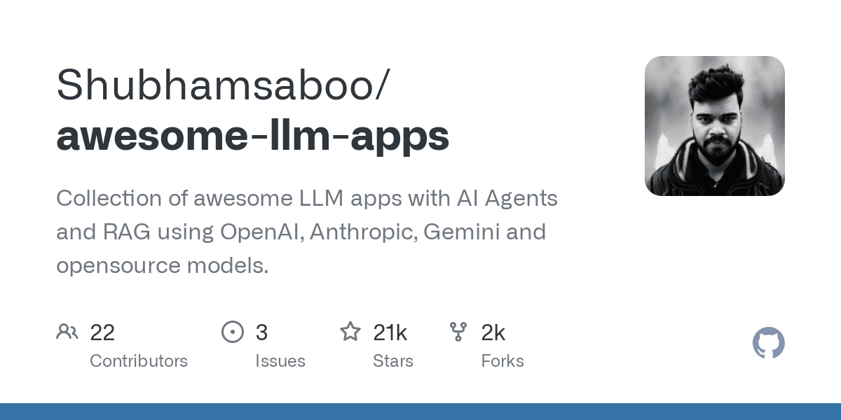 Plongez dans le monde de l'IA avec Awesome LLM Apps! 💻🧠