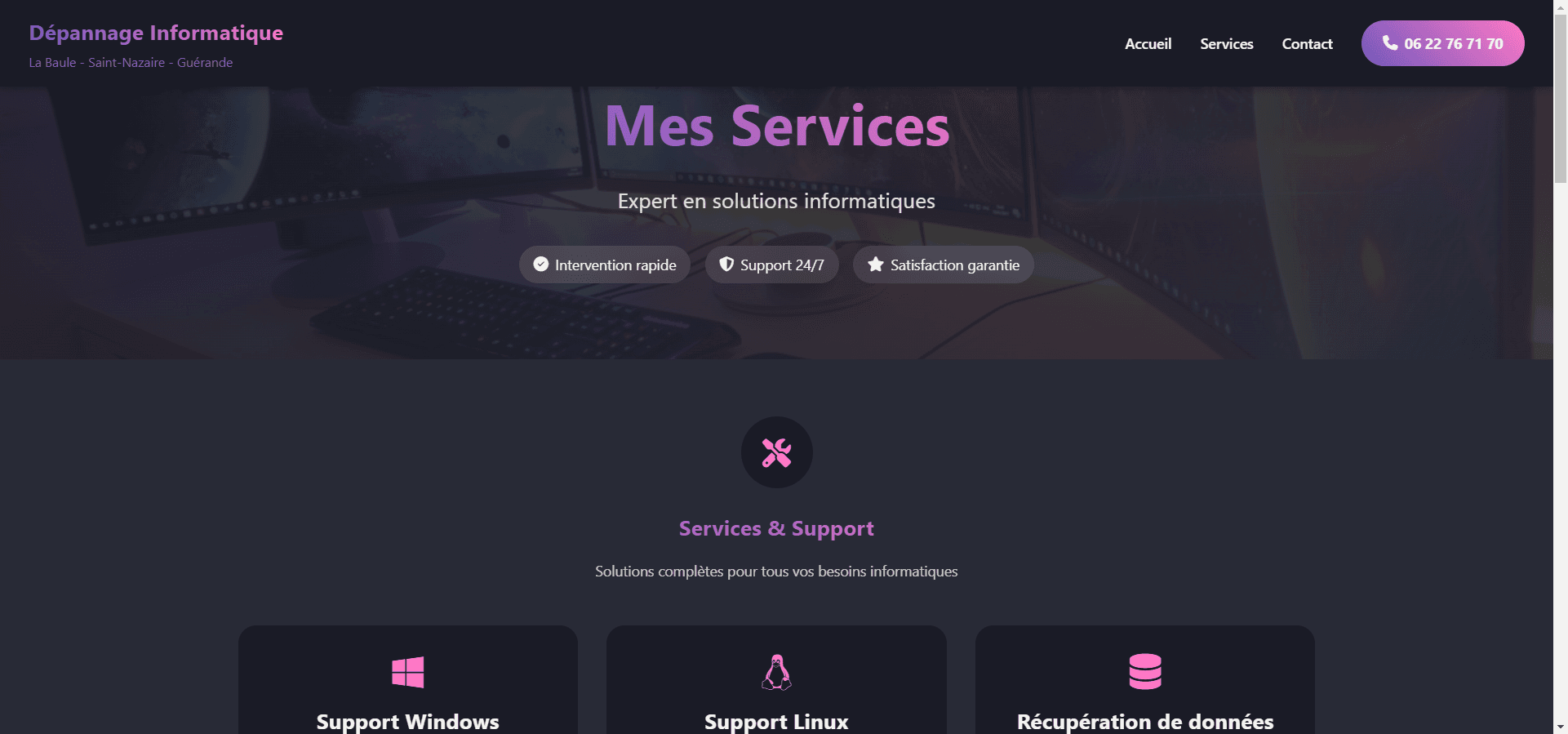 La Baule Informatique : Votre Partenaire Numérique Local, Propulsé par Vue.js et Node.js